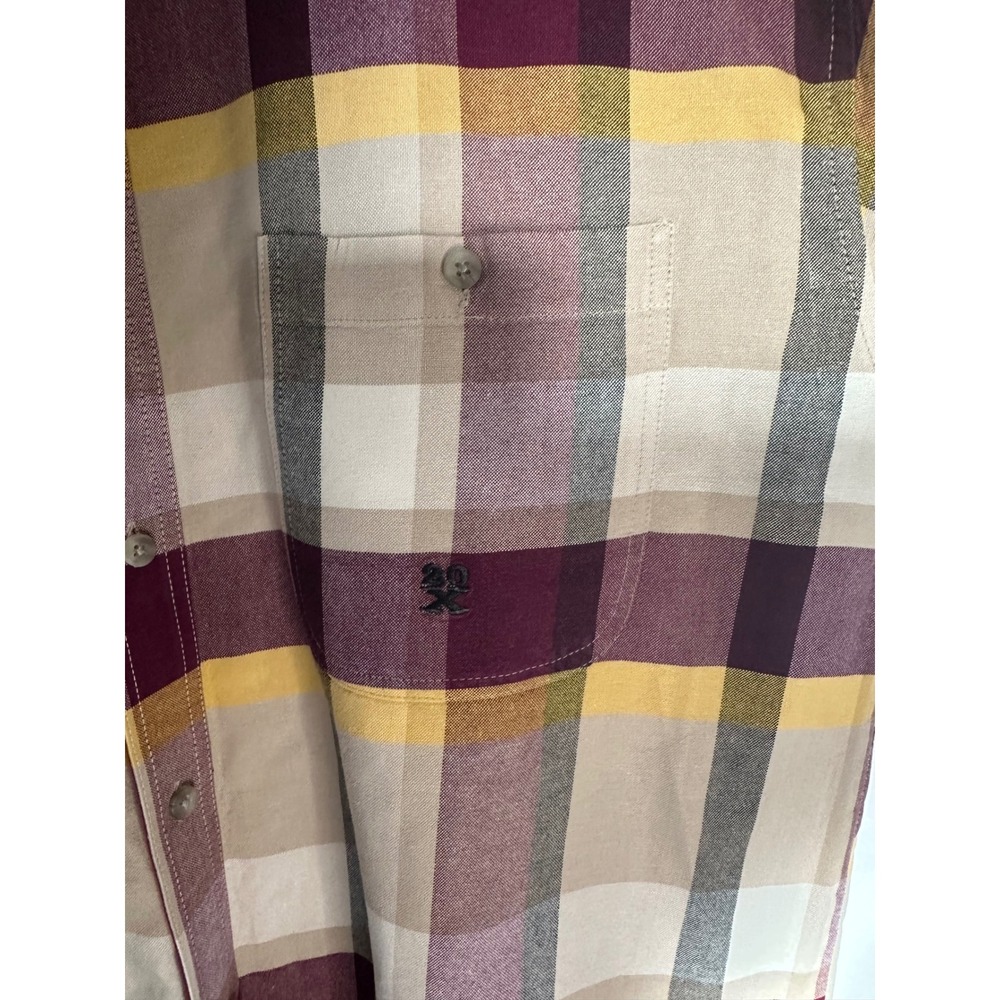 Twenty X Wrangler Large Plaid Flannel Shirt Button Down Long‎ Sleeve Mens - Picture 4 of 6